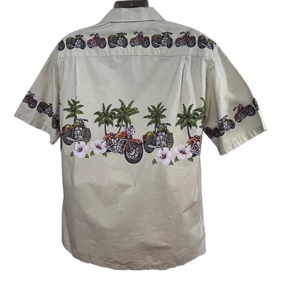 Pacific Legend Vintage Hawaiian Aloha Button Up Shirt XL Pocket Motorcycles USA - Picture 2 of 8